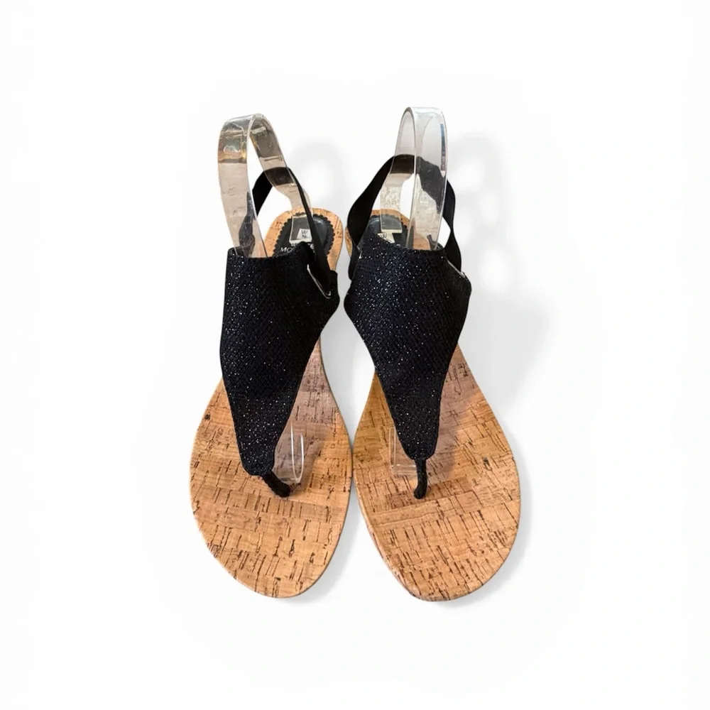 White Mountain All Good Black Cork Wedge Thong Sandals Size 11 - Picture 5 of 10